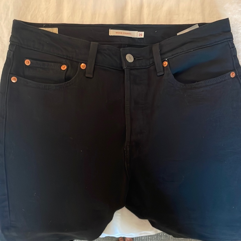 Levi’s jeans, wedgie straight black, size 29